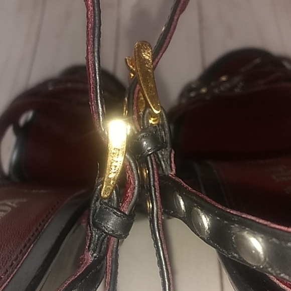 Prada black strappy rivet platform heels - Picture 6 of 8